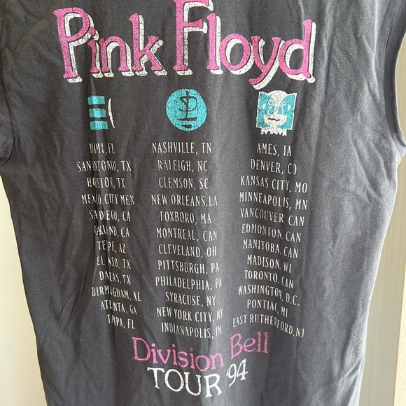 Pink Floyd for Target muscle tee 1994 concert tour locations Band tee - Picture 5 of 5
